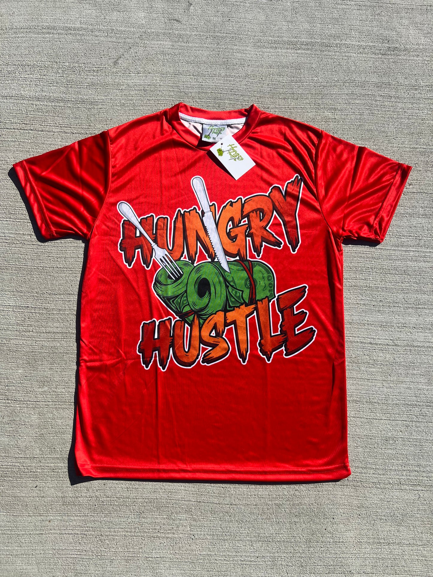 Crimson Hungry Hustle Graphic T-Shirt