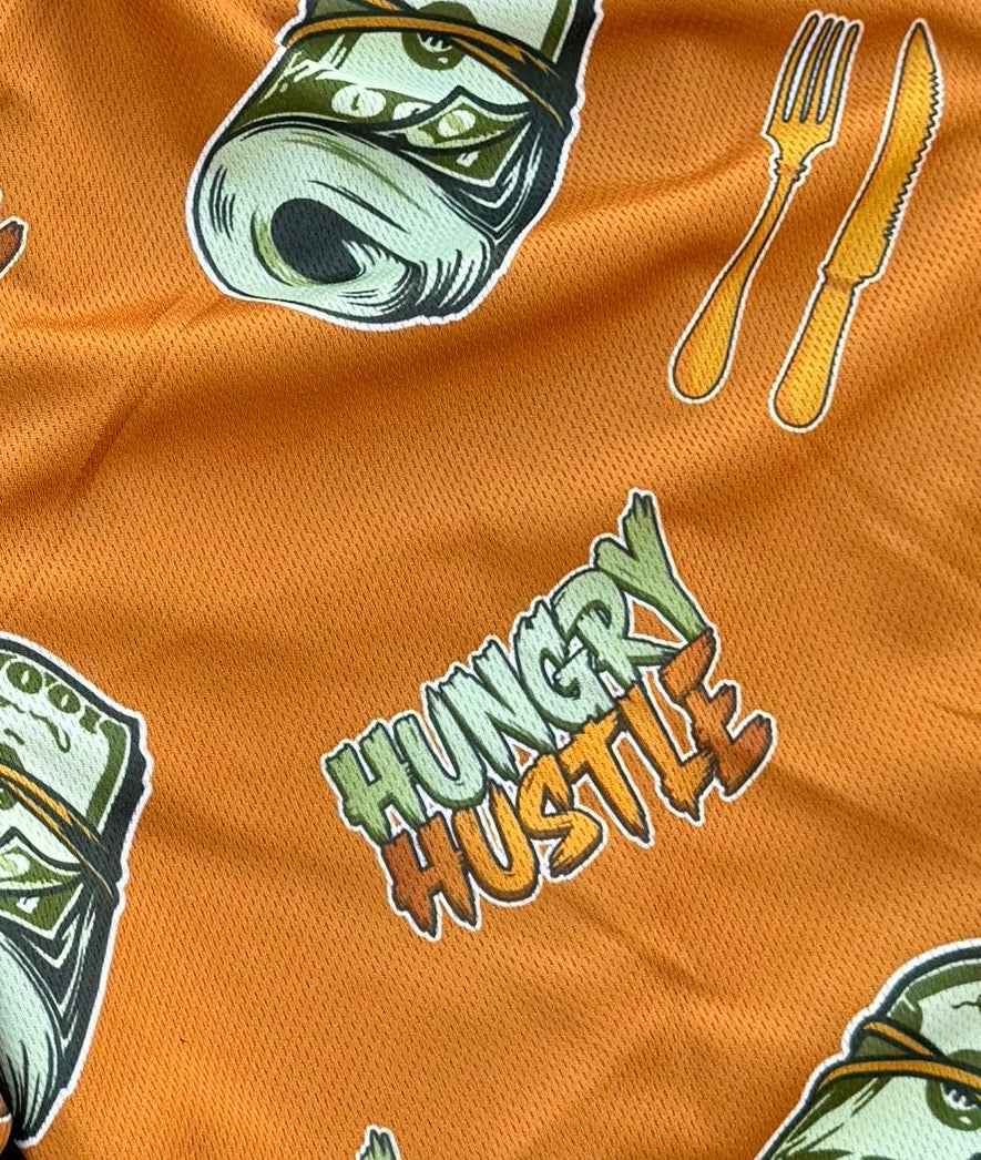 Champagne & Copper Hungry Hustle Money Graphic Shorts
